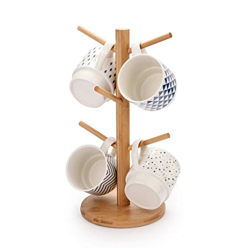 Difcuy Tree Shape Wood Coffee Tea Cup Rack Holder Mug Storage Stand Drinkware Shelf,Mug Holder