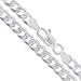 Men's Sterling Silver Flat Curb Chain 1.2mm-11.5mm Solid 925 Italy Link Necklace