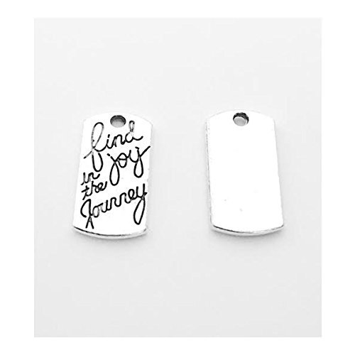 AnnaKJewels Bulk 30 pieces Find Joy in the Journey Charms, Joy Charms, Silver Tone,