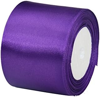 XUKE 14 Colors,4"Wide,25 Yard Wide Ribbon Packing Webbing Colored Ribbon JUA458M Deep Purple
