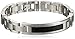 Amazon Collection Men's Stainless Steel Wood-Inlay Identification-Style Bracelet