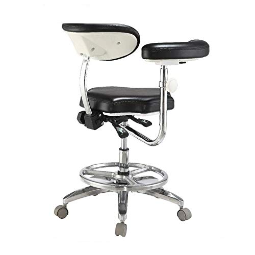 Dental Medical Doctor Stool Mobile Dentist Seat Chair Deluxe with Armrest QY90B