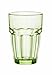 Bormioli Rocco Rock Bar 12.5 oz. Long Drink Stackable Tempered Beverage Glasses for Cold Drinks, Water, and Cocktails, Set of 6, Mint Green