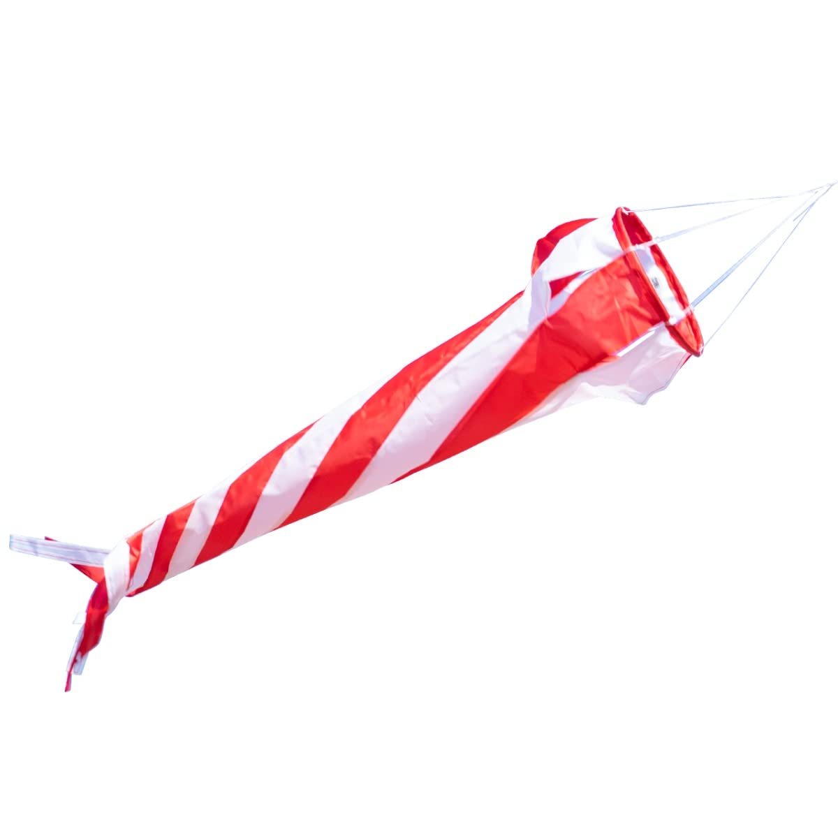 CIM Windsock - Windturbine 90 Red/White - UV resistant and weatherproof - Ø20cm, length: 90cm - incl. Ball bearing swivel and hook