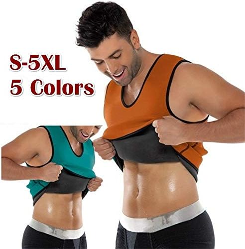 Men's Neoprene Slimming Vest Hot Gym Power Belt Body Shapewear Men Shaper Shirt(Blue,XL)