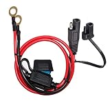 YETOR SAE to O Ring Terminal Harness, with 15A Protection Fuse for Safety, 2-Pin Quick Disconnect Plug,SAE Battery Extension Cable with 2FT 10AWG for Motorcycle Cars.