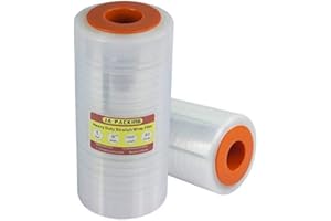 JA PACKING Stretch Film/Wrap Industrial Strength Extra Thick 9” x 1000ft 80 Gauge Clear Cling Mini Durable Shrink Wrap Film Roll Plastic Wrap for Moving Heavy Duty Adhering Packing Heavy Duty Shrink Film