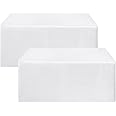HolidayIdeas Fitted White Tableclothes - 72 x 30 Inch - 2 Pack Rectangle Table Covers for 6 Foot Tables, Polyester Fabric Tablecloths for Christmas, Parties, Wedding, Trade Show