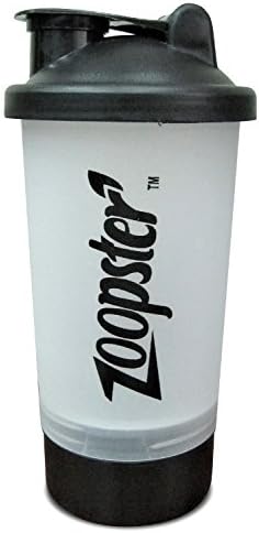 Zoopster Smart Gym Protein Shaker - 600ml (Black,Transparent)