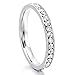 INBLUE Women's Stainless Steel Eternity Ring Band CZ White Wedding