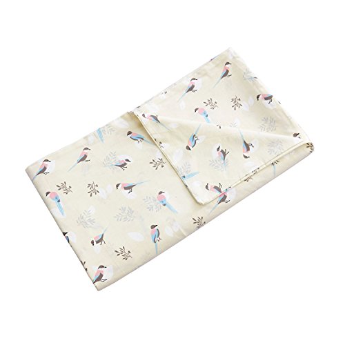 Birds Duvet Cover Set, 100% Cotton Bedding, Bird Pattern Printed on Ivory Cream Light Yellow, with Zipper Closure (3pcs, Queen Size) - Thumbnail 2
