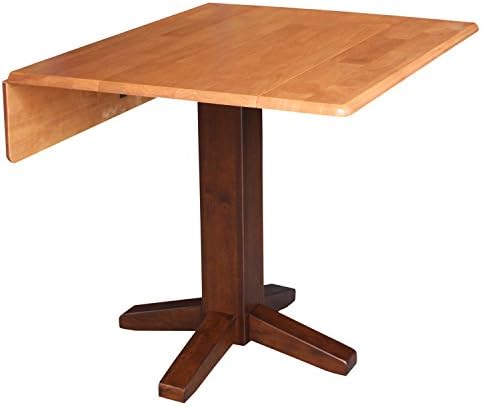 International Concepts Square Dual Drop Leaf Dining Table 36" Cinnamon/Espresso