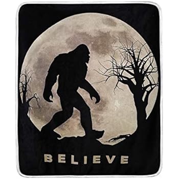 "Silhouettes" - Bigfoot Print Fleece Blanket - Olheiser Art