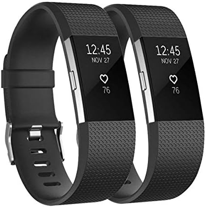 Fundro Replacement Bands Compatible with Fitbit Charge 2, 2 Pack Classic & Special Edition Adjustable Sport Wristbands