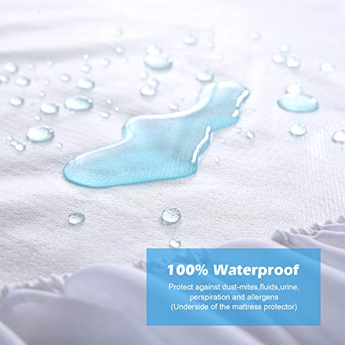 DOWNCOOL Waterproof Mattress Protector Cover,Ultra Soft Breathable Fitted Bamboo Mattress Protector, Anti-Wrinkle,Hypoallergenic&Vinyl Free (Queen) - Thumbnail 3