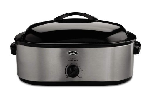 Oster CKSTRS18 18-Quart Roaster Oven, Stainless Steel and Black