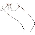 FONEX Titanium Glasses Frame,Rimless Frameless Optical Eyewear Eyeglasses for Men and Women F85634