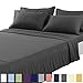TEKAMON Queen Bed 6 Piece Sheet Set Cooling 100% Microfiber Polyester Extra Deep Pocket Fitted Sheet Luxury Soft,Breathable,Wrinkle Free Flat Sheet Dark Grey