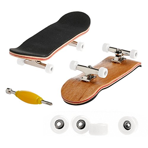 Professional Mini Maple Wooden Finger Skateboard Toy Set for Kids (White)