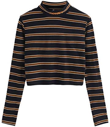 black and yellow striped crop top