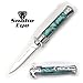 Snake Eye Tactical Pearl Handle Spring Assisted Folding Knife Hunting Camping Fishing Outdoors Lightning Fast Deployment - Sharp Blade (Green)