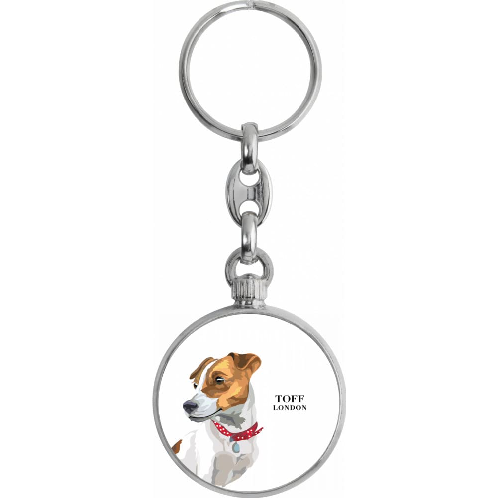 Toff London Brown Jack Russell Terrier Dog Head Keyring