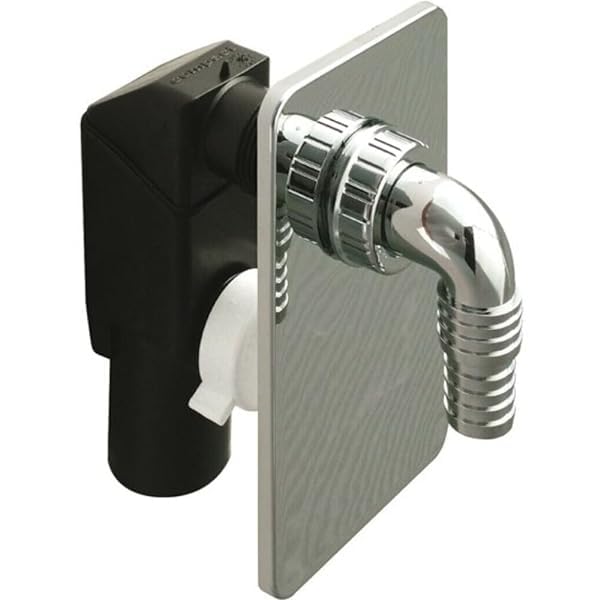 Schläfer 655855 | Built-in Siphon for Washing Machine diam40mm in PP with Chrome Stainless Steel Plate and Chrome Plastic Pipette | Dishwasher Siphon | Hose Connector for Washing Machine