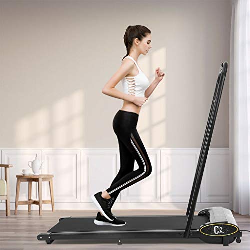 FASESH-Folding-Treadmill-2-in-1-Foldable-Electric-Shock-Absorbing-Treadmill-wRemote-Control-LED-Display-for-Home-Gym-Office-Apartment-Installation-Free-Portable-WalkingRunning-Trainer