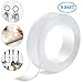 SANXIA Double Sided Adhesive Grip Tape, Traceless Transparent Gel Mat Tape Washable Removable and Reusable Sticky Anti-Slip Gel Tape for Photos Posters, Fix Carpet Mats or Office Wall