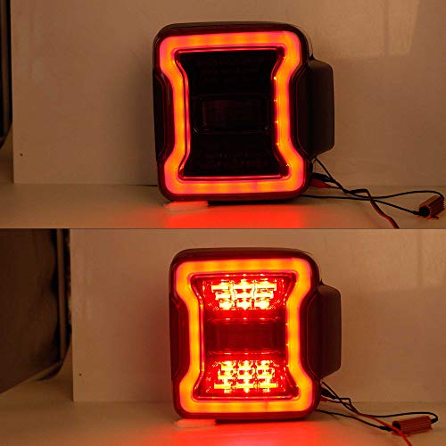 Tepeng Smoked LED Tail light Brake light turn signal light 100% fit for Jeep Wrangler JL 2018 2019 Reverse Light - Thumbnail 3