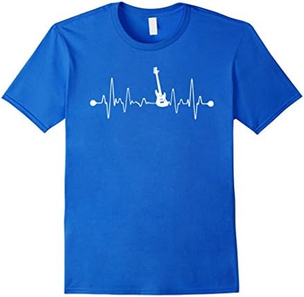 Men's Bass Guitar Heartbeat Musician Gift T-Shirt XL Royal Blue