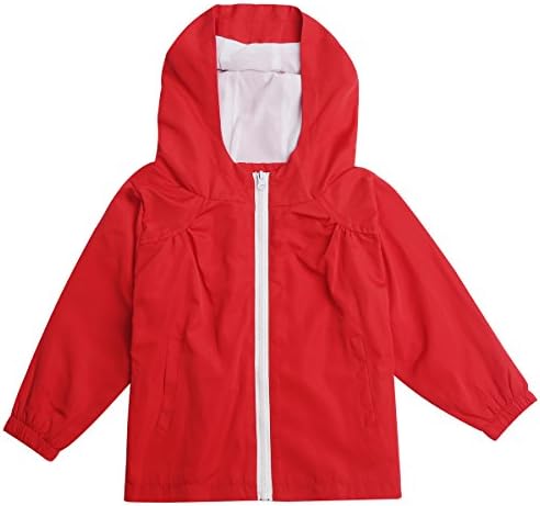STIME Children's Boys Girls Waterproof Raincoat Jacket with Hooded