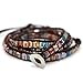 Handmade Genuine Leather Bracelet Cuff Bangle Multi Color Beaded 5 Wrap Adjustable