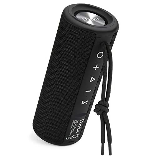 DAYKIT Waterproof Portable Bluetooth Speaker with Crystal Clear Stereo Sound, Rich Bass, 66 ft Wireless Range, Built-in Mic, IPX6, for Home, Shower, Travel, Outdoor Speaker -Black