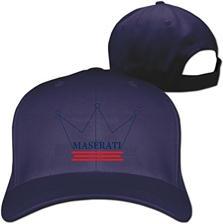 GXGML Maserati+imperial Crown Unisex Fashion Adjustable Pure 100% Cotton Peaked Cap Sports Washed Baseball Hunting Cap Cool Hat Navy