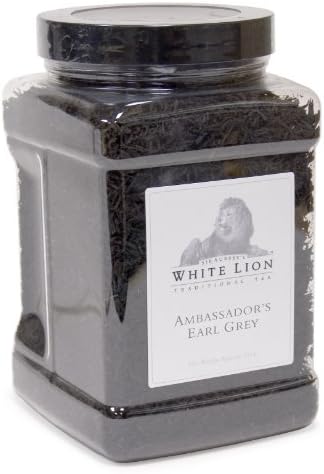 Earl Grey Fine Black Tea, 12oz Loose Tea Canister, White Lion Tea