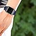 UMTELE Compatible for Fitbit Ionic Band, Two-Toned Perforated Strap Breathable Accessory Wristband with Quick Lock&Release Buckle Replacement for Fitbit Ionic Smart Watch, Large, Obsidian/Black