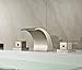 Rozin Widespread 3 Holes Waterfall Bathroom Basin Faucet Double Handles Mixer Tap Brushed Nickel