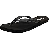 FLOJOS Women's Serenity Flat Sandal, Black, 6