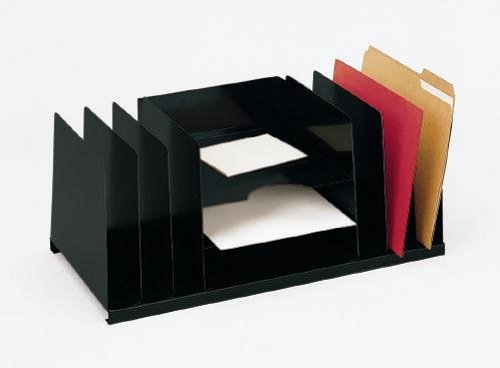STEELMASTER Steel Combination Desk Organizer, Letter Size, 21.5" x 9.5" x 11.4", Black (2643DOBK)