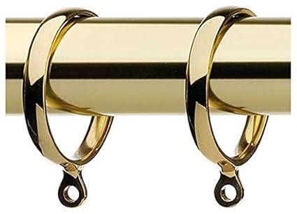 Jubilee Pack 6 Integra Solid Brass Metal Curtain Pole Rings For