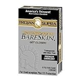 Trojan Supra Bare Skin Premium Microsheer Non-Latex Lubricated Condoms-6 Count