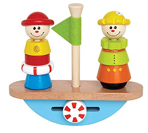 Hape Balance Boat Toddler Wooden Stacking Toy - Thumbnail 7
