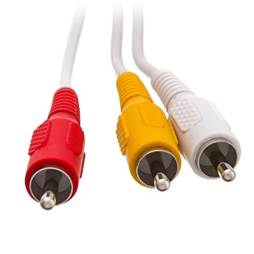 ACL 6 Feet 3.5mm Male to 3 RCA Male White Audio/Video Cable