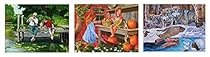 Cobble Hill Set of 3 1000 Piece Puzzles - On the Dock - Pumpkin Girls - Winter Wolves