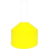 BlueDot Trading High Visibility Disc Cones - 100-Pack Lightweight Plastic Sports Cones for Agility Training, Soccer, Football, Speed Drills, Field Markers for Adults &amp; Kids, Yellow