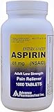 Aspirin Adult Low Dose Enteric Coated 81 mg Generic for Bayer Aspirin Low Dose 1000 Tablets Per Bottle