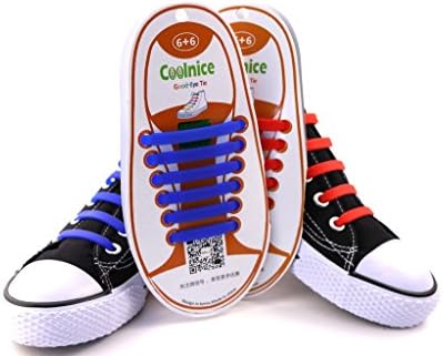 No Tie Shoelaces COMBO PACK - CHILD - Red Silicone/Blue Silicone