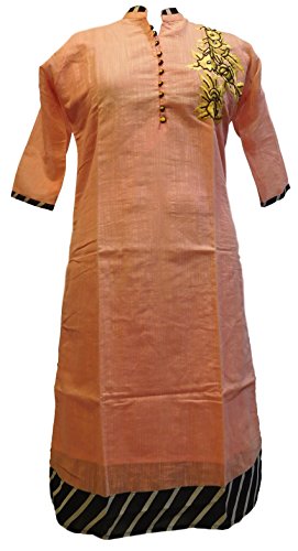 Smsaree Stylish & Designer Premium Quality Ethnic Cotton Kurti For Women (Peach)