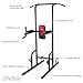 TOMSHOO Fitness Power Tower with Dip Station Pull Up Bar Standing Multi Push Up Knee Raise Stand Rack for Home Gym Workout